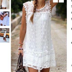 NWOT Lace White Mini Dress